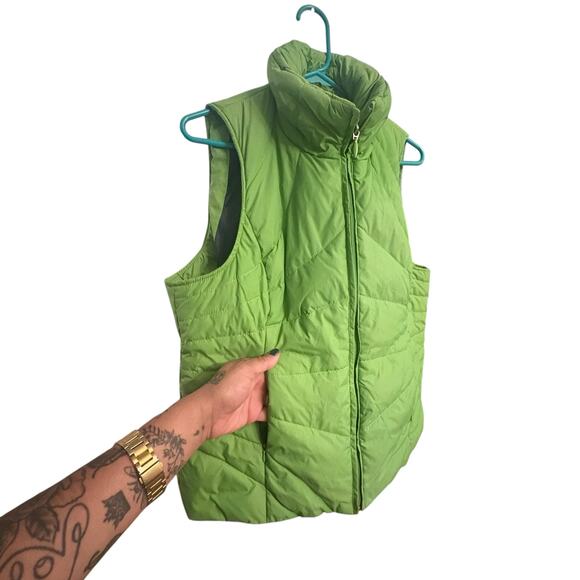 Kenneth Cole Reaction Green Sleeveless Warm Fall Puffer Vest sz L w/ Pockets - Picture 3 of 10